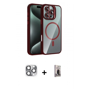 MARSİLYAN™- iPhone 16 Pro Max Kılıf Yadigar Asil Koleksiyonu - Siyah Bilvis Hayalet Cam Ekran Koruyucu + Pers Alüminyum Kamera Lens - GI