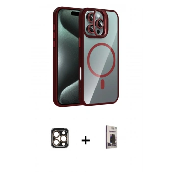MARSİLYAN™- iPhone 16 Pro Max Kılıf Yadigar Asil Koleksiyonu - Siyah Bilvis Hayalet Cam Ekran Koruyucu + PVD Metal Kamera Lens - GD