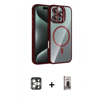 MARSİLYAN™- iPhone 16 Pro Max Kılıf Yadigar Asil Koleksiyonu - Siyah Bilvis Hayalet Cam Ekran Koruyucu + PVD Metal Kamera Lens - GS
