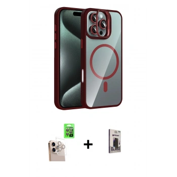 MARSİLYAN™- iPhone 16 Pro Max Kılıf Yadigar Asil Koleksiyonu - Siyah Bilvis Hayalet Cam Ekran Koruyucu + Raze Metal Kamera Lens - NLGY
