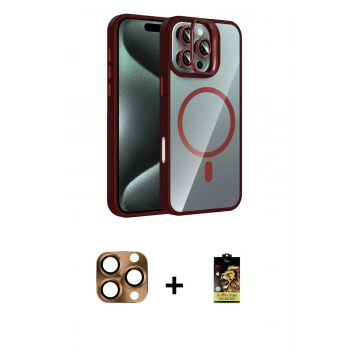 MARSİLYAN™- iPhone 16 Pro Max Kılıf Yadigar Asil Koleksiyonu - Siyah Buffer Cam Ekran Koruyucu + Pers Alüminyum Kamera Lens - CLTM