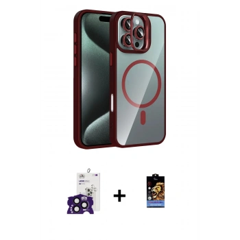 MARSİLYAN™- iPhone 16 Pro Max Kılıf Yadigar Asil Koleksiyonu - Siyah Buffer Hayalet Cam Ekran Koruyucu + Bilvis Titan Kamera Lens - SH
