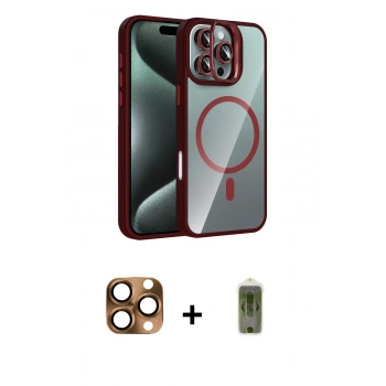 MARSİLYAN™- iPhone 16 Pro Max Kılıf Yadigar Asil Koleksiyonu - Siyah Joko Magic 5D Hayalet Cam + Pers Alüminyum Kamera Lens - CLTM