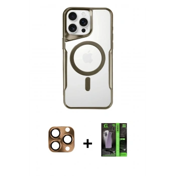 MARSİLYAN™- iPhone 16 Pro Max Kılıf Yadigar Klasik Özel Seri - Şeffaf 360 Full Body Arka Koruyucu + Pers Alüminyum Kamera Lens - CLTM