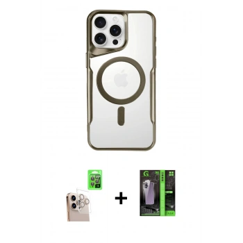 MARSİLYAN™- iPhone 16 Pro Max Kılıf Yadigar Klasik Özel Seri - Şeffaf 360 Full Body Arka Koruyucu + Raze Metal Kamera Lens - NLGY