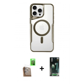 MARSİLYAN™- iPhone 16 Pro Max Kılıf Yadigar Klasik Özel Seri - Siyah 360 Mat Full Body Arka Koruyucu + Raze Metal Kamera Lens - CLTM