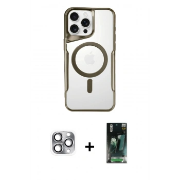 MARSİLYAN™- iPhone 16 Pro Max Kılıf Yadigar Klasik Özel Seri - Siyah 360 Mat Full Body Arka Koruyucu + Pers Alüminyum Kamera Lens - GI