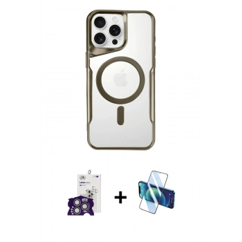 MARSİLYAN™- iPhone 16 Pro Max Kılıf Yadigar Klasik Özel Seri - Siyah 3D Antistatik Cam Ekran Koruyucu + Bilvis Titan Kamera Lens - GS