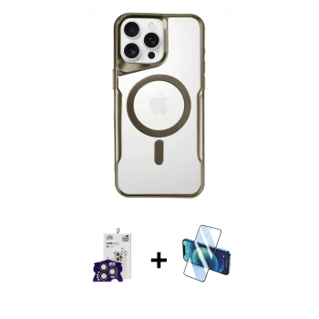 MARSİLYAN™- iPhone 16 Pro Max Kılıf Yadigar Klasik Özel Seri - Siyah 3D Antistatik Cam Ekran Koruyucu + Bilvis Titan Kamera Lens - TMGI