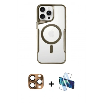 MARSİLYAN™- iPhone 16 Pro Max Kılıf Yadigar Klasik Özel Seri - Siyah 3D Antistatik Cam Ekran Koruyucu + Pers Alüminyum Kamera Lens - CLTM