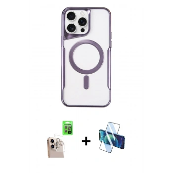 MARSİLYAN™- iPhone 16 Pro Max Kılıf Yadigar Klasik Özel Seri - Siyah 3D Antistatik Cam Ekran Koruyucu + Raze Metal Kamera Lens - NLGY
