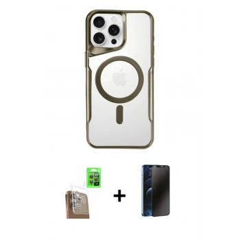 MARSİLYAN™- iPhone 16 Pro Max Kılıf Yadigar Klasik Özel Seri - Siyah 3D Antistatik Hayalet Cam Ekran Koruyucu + Raze Metal Kamera Lens - CLTM