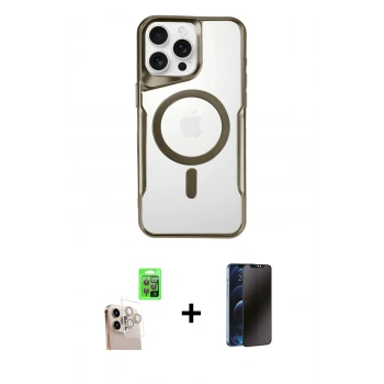 MARSİLYAN™- iPhone 16 Pro Max Kılıf Yadigar Klasik Özel Seri - Siyah 3D Antistatik Hayalet Cam Ekran Koruyucu + Raze Metal Kamera Lens - NLGY