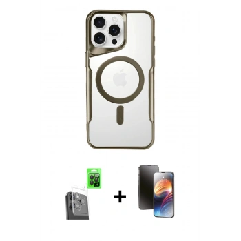 MARSİLYAN™- iPhone 16 Pro Max Kılıf Yadigar Klasik Özel Seri - Siyah 3D Antistatik Mat Seramik Nano Ekran Koruyucu + Raze Metal Kamera Lens - SH