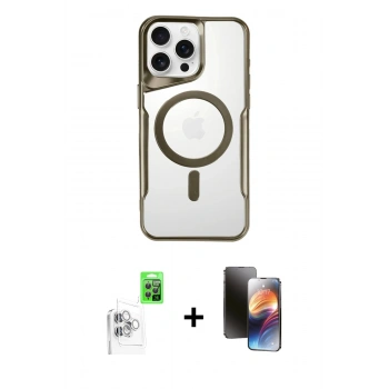 MARSİLYAN™- iPhone 16 Pro Max Kılıf Yadigar Klasik Özel Seri - Siyah 3D Antistatik Mat Seramik Nano Ekran Koruyucu + Raze Metal Kamera Lens - BZ