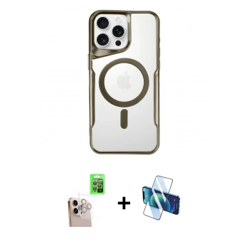 MARSİLYAN™- iPhone 16 Pro Max Kılıf Yadigar Klasik Özel Seri - Siyah 3D Antistatik Seramik Nano Ekran Koruyucu + Raze Metal Kamera Lens - NLGY