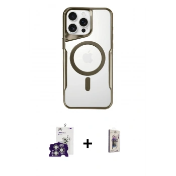 MARSİLYAN™- iPhone 16 Pro Max Kılıf Yadigar Klasik Özel Seri - Siyah Bilvis 3D Cam Ekran Koruyucu + Bilvis Titan Kamera Lens - GS