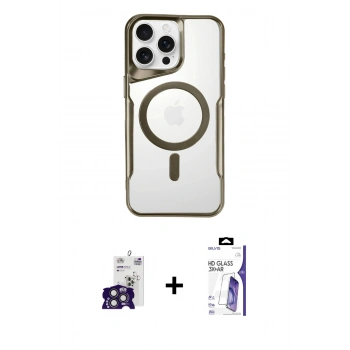 MARSİLYAN™- iPhone 16 Pro Max Kılıf Yadigar Klasik Özel Seri - Siyah Bilvis 3X AR HD Cam Ekran Koruyucu + Bilvis Titan Kamera Lens - TMGI