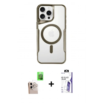 MARSİLYAN™- iPhone 16 Pro Max Kılıf Yadigar Klasik Özel Seri - Siyah Bilvis 3X AR HD Cam Ekran Koruyucu + Raze Metal Kamera Lens - NLGY