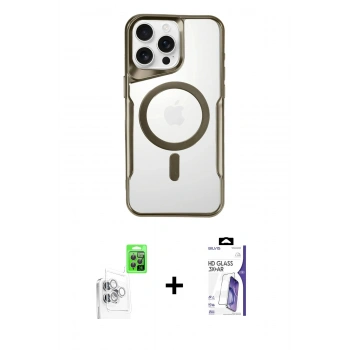 MARSİLYAN™- iPhone 16 Pro Max Kılıf Yadigar Klasik Özel Seri - Siyah Bilvis 3X AR HD Cam Ekran Koruyucu + Raze Metal Kamera Lens - BZ