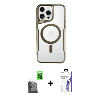 MARSİLYAN™- iPhone 16 Pro Max Kılıf Yadigar Klasik Özel Seri - Siyah Bilvis 3X AR HD Cam Ekran Koruyucu + Raze Metal Kamera Lens - SH