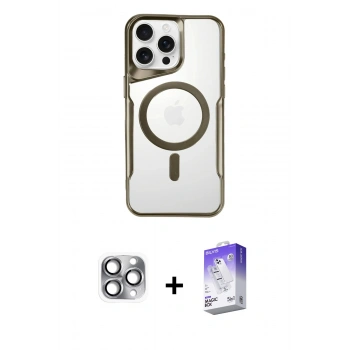MARSİLYAN™- iPhone 16 Pro Max Kılıf Yadigar Klasik Özel Seri - Siyah Bilvis 5in1 3D Magic Cam Ekran Koruyucu + Pers Alüminyum Kamera Lens - GI