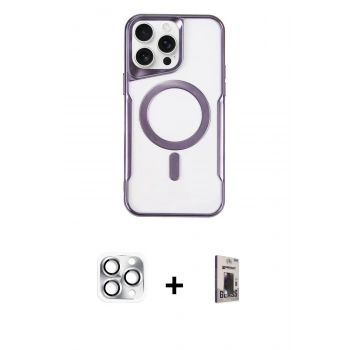 MARSİLYAN™- iPhone 16 Pro Max Kılıf Yadigar Klasik Özel Seri - Siyah Bilvis Hayalet Cam Ekran Koruyucu + Pers Alüminyum Kamera Lens - GS