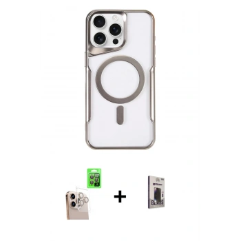 MARSİLYAN™- iPhone 16 Pro Max Kılıf Yadigar Klasik Özel Seri - Siyah Bilvis Hayalet Cam Ekran Koruyucu + Raze Metal Kamera Lens - NLGY