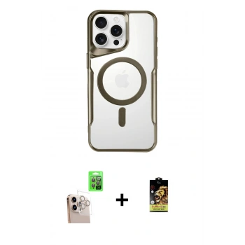 MARSİLYAN™- iPhone 16 Pro Max Kılıf Yadigar Klasik Özel Seri - Siyah Buffer Cam Ekran Koruyucu + Raze Metal Kamera Lens - NLGY