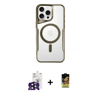 MARSİLYAN™- iPhone 16 Pro Max Kılıf Yadigar Klasik Özel Seri - Siyah Buffer Cam Ekran Koruyucu + Bilvis Titan Kamera Lens - SH