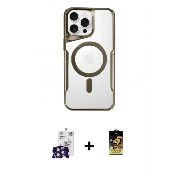 MARSİLYAN™- iPhone 16 Pro Max Kılıf Yadigar Klasik Özel Seri - Siyah Buffer Cam Ekran Koruyucu + Bilvis Titan Kamera Lens - TMGI