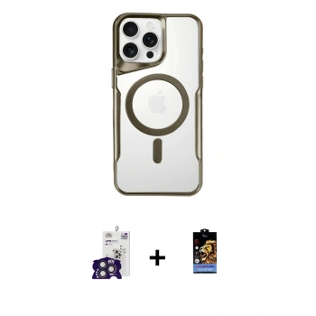 MARSİLYAN™- iPhone 16 Pro Max Kılıf Yadigar Klasik Özel Seri - Siyah Buffer Hayalet Cam Ekran Koruyucu + Bilvis Titan Kamera Lens - TMGI
