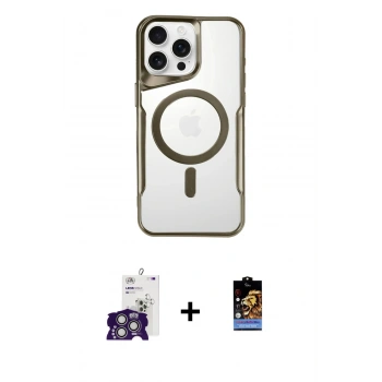 MARSİLYAN™- iPhone 16 Pro Max Kılıf Yadigar Klasik Özel Seri - Siyah Buffer Hayalet Cam Ekran Koruyucu + Bilvis Titan Kamera Lens - GS
