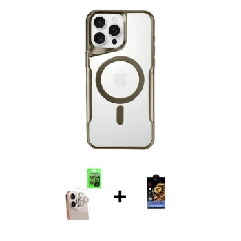 MARSİLYAN™- iPhone 16 Pro Max Kılıf Yadigar Klasik Özel Seri - Siyah Buffer Hayalet Cam Ekran Koruyucu + Raze Metal Kamera Lens - NLGY