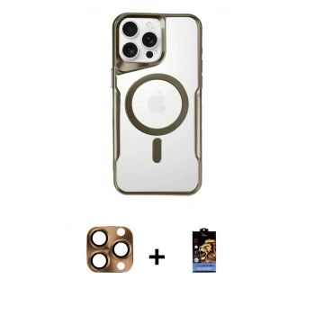 MARSİLYAN™- iPhone 16 Pro Max Kılıf Yadigar Klasik Özel Seri - Siyah Buffer Hayalet Cam Ekran Koruyucu + Pers Alüminyum Kamera Lens - CLTM