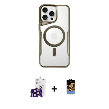 MARSİLYAN™- iPhone 16 Pro Max Kılıf Yadigar Klasik Özel Seri - Siyah Buffer Hayalet Cam Ekran Koruyucu + Bilvis Titan Kamera Lens - SH