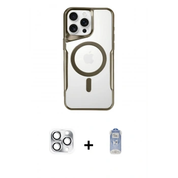 MARSİLYAN™- iPhone 16 Pro Max Kılıf Yadigar Klasik Özel Seri - Siyah Joko Magic 5D Cam + Pers Alüminyum Kamera Lens - GS