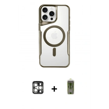 MARSİLYAN™- iPhone 16 Pro Max Kılıf Yadigar Klasik Özel Seri - Siyah Joko Magic 5D Hayalet Cam + PVD Metal Kamera Lens - GS