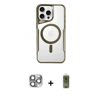 MARSİLYAN™- iPhone 16 Pro Max Kılıf Yadigar Klasik Özel Seri - Siyah Joko Magic 5D Hayalet Cam + Pers Alüminyum Kamera Lens - GI
