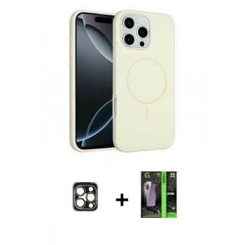 MARSİLYAN™- iPhone 16 Pro Max Kılıf Yankı Form Serisi - Şeffaf 360 Full Body Arka Koruyucu + PVD Metal Kamera Lens - GD
