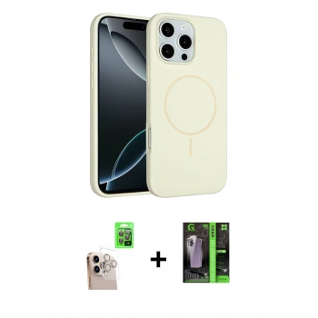 MARSİLYAN™- iPhone 16 Pro Max Kılıf Yankı Form Serisi - Şeffaf 360 Full Body Arka Koruyucu + Raze Metal Kamera Lens - NLGY