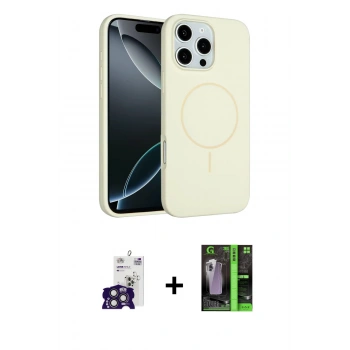 MARSİLYAN™- iPhone 16 Pro Max Kılıf Yankı Form Serisi - Şeffaf 360 Full Body Arka Koruyucu + Bilvis Titan Kamera Lens - TMGI