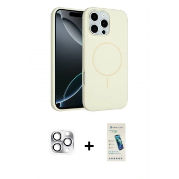 MARSİLYAN™- iPhone 16 Pro Max Kılıf Yankı Form Serisi - Şeffaf Pasifik Cam Ekran Koruyucu + Pers Alüminyum Kamera Lens - GS