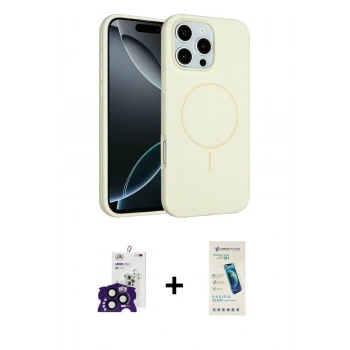 MARSİLYAN™- iPhone 16 Pro Max Kılıf Yankı Form Serisi - Şeffaf Pasifik Cam Ekran Koruyucu + Bilvis Titan Kamera Lens - SH