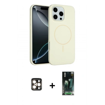 MARSİLYAN™- iPhone 16 Pro Max Kılıf Yankı Form Serisi - Siyah 360 Mat Full Body Arka Koruyucu + PVD Metal Kamera Lens - GD