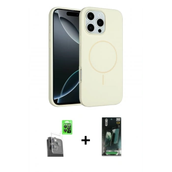 MARSİLYAN™- iPhone 16 Pro Max Kılıf Yankı Form Serisi - Siyah 360 Mat Full Body Arka Koruyucu + Raze Metal Kamera Lens - SH