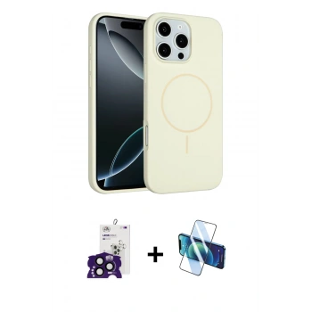 MARSİLYAN™- iPhone 16 Pro Max Kılıf Yankı Form Serisi - Siyah 3D Antistatik Cam Ekran Koruyucu + Bilvis Titan Kamera Lens - SH