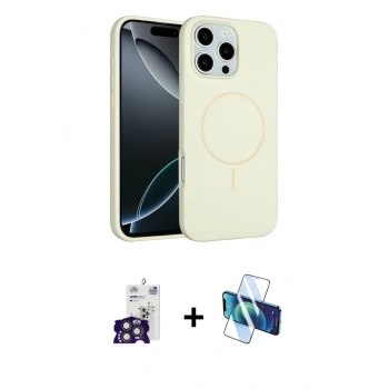 MARSİLYAN™- iPhone 16 Pro Max Kılıf Yankı Form Serisi - Siyah 3D Antistatik Cam Ekran Koruyucu + Bilvis Titan Kamera Lens - TMGI