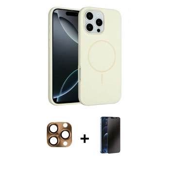 MARSİLYAN™- iPhone 16 Pro Max Kılıf Yankı Form Serisi - Siyah 3D Antistatik Hayalet Cam Ekran Koruyucu + Pers Alüminyum Kamera Lens - CLTM