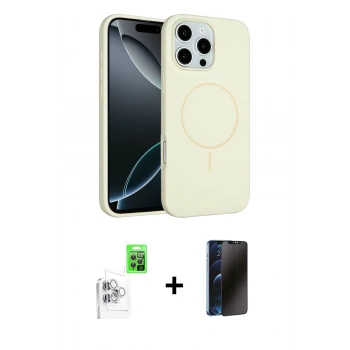 MARSİLYAN™- iPhone 16 Pro Max Kılıf Yankı Form Serisi - Siyah 3D Antistatik Hayalet Cam Ekran Koruyucu + Raze Metal Kamera Lens - BZ